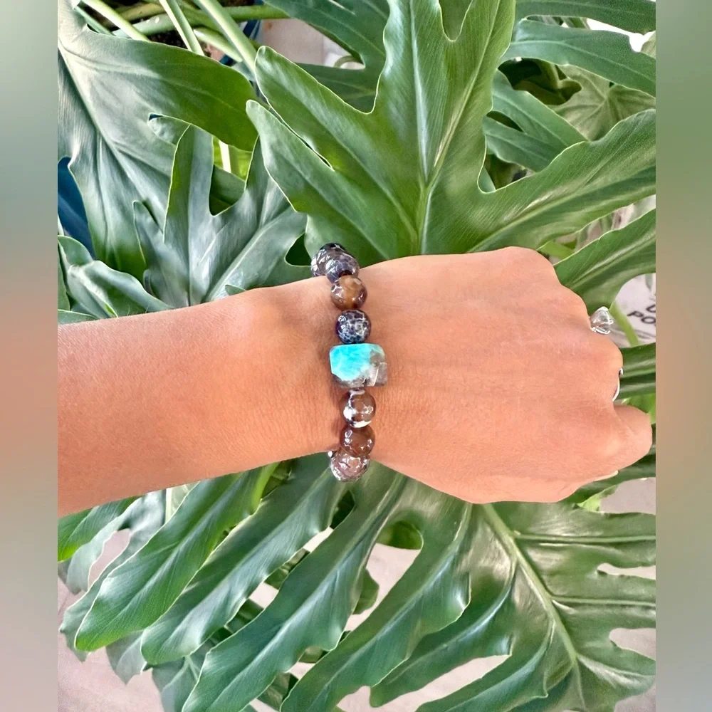 Amazonite & Agate Bracelet (one) - Picture 6 of 6